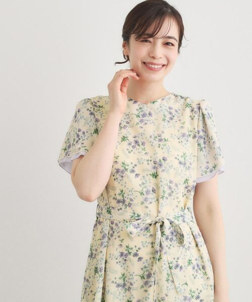 LAURA ASHLEY / ローラ アシュレイ ロング・マキシ丈ワンピース | 【WEB限定／3柄から選べる／受注生産／M‐LL3サイズ】半袖シフォンワンピース | 詳細5