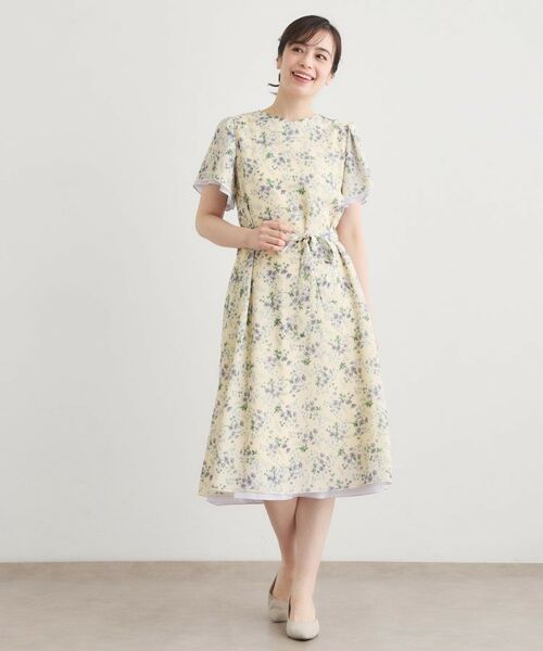 LAURA ASHLEY / ローラ アシュレイ ロング・マキシ丈ワンピース | 【WEB限定／3柄から選べる／受注生産／M‐LL3サイズ】半袖シフォンワンピース | 詳細9