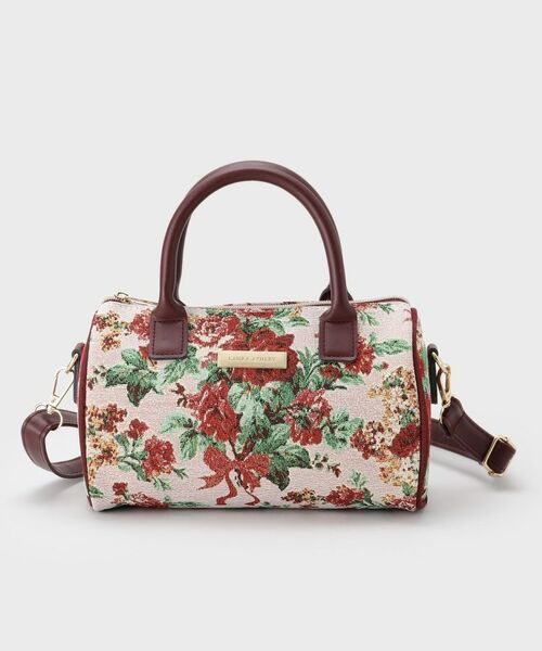 LAURA ASHLEY / ローラ アシュレイ トートバッグ | 【ジャカード/ギフトにおすすめ!】メアリーポート ブーケ柄 ミニボストン型 トートバッグ | 詳細1