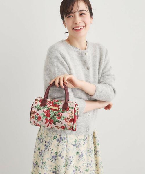 LAURA ASHLEY / ローラ アシュレイ トートバッグ | 【ジャカード/ギフトにおすすめ!】メアリーポート ブーケ柄 ミニボストン型 トートバッグ | 詳細12