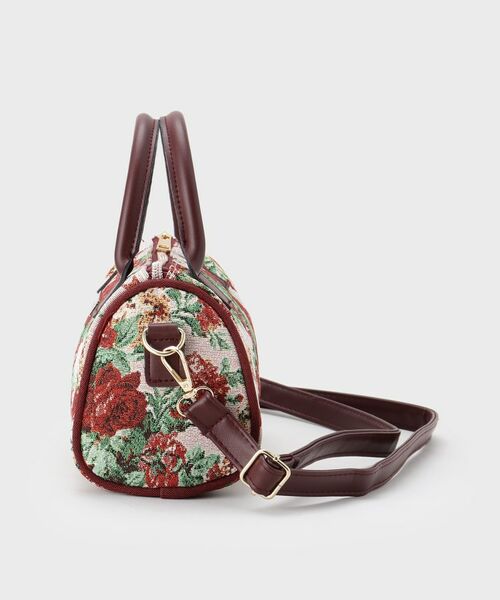 LAURA ASHLEY / ローラ アシュレイ トートバッグ | 【ジャカード/ギフトにおすすめ!】メアリーポート ブーケ柄 ミニボストン型 トートバッグ | 詳細2