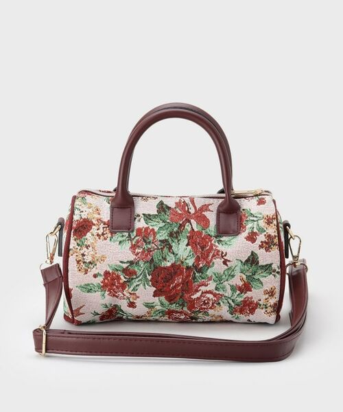 LAURA ASHLEY / ローラ アシュレイ トートバッグ | 【ジャカード/ギフトにおすすめ!】メアリーポート ブーケ柄 ミニボストン型 トートバッグ | 詳細3