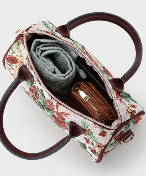 LAURA ASHLEY / ローラ アシュレイ トートバッグ | 【ジャカード/ギフトにおすすめ!】メアリーポート ブーケ柄 ミニボストン型 トートバッグ | 詳細6