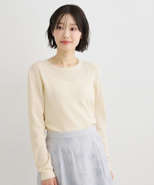 LAURA ASHLEY / ローラ アシュレイ ニット・セーター | 【洗える／透かし編み】スカラッププルオーバーニット | 詳細1