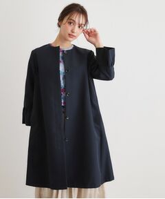 LAURA ASHLEY / ローラ アシュレイ その他アウター | 【洗える／サスティナブル素材】ギャザースリーブ グログランコート