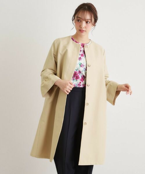 LAURA ASHLEY / ローラ アシュレイ その他アウター | 【洗える／サスティナブル素材】ギャザースリーブ グログランコート（ベージュ(052)）