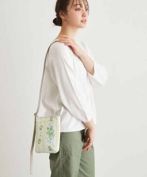 LAURA ASHLEY / ローラ アシュレイ ショルダーバッグ | ロザリーナ ストライプ柄 ミニ ショルダー（イエロー(132)）