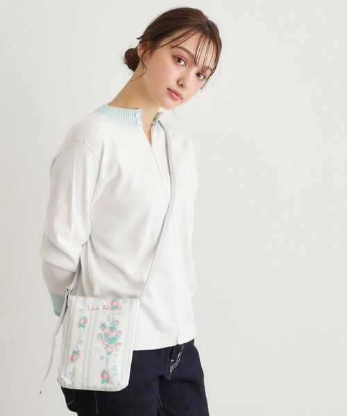 LAURA ASHLEY / ローラ アシュレイ ショルダーバッグ | ロザリーナ ストライプ柄 ミニ ショルダー（ピンク(172)）