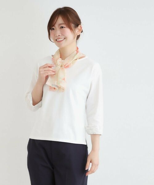 LAURA ASHLEY / ローラ アシュレイ マフラー・ショール・スヌード・ストール | 【シルク100％／ワンタッチ】花柄スカーフ | 詳細5