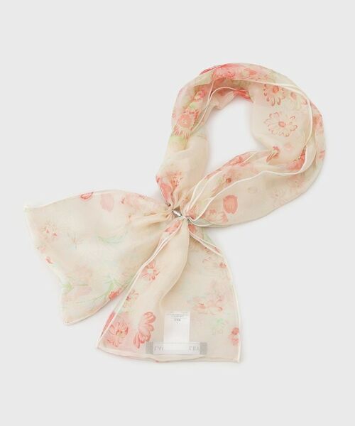 LAURA ASHLEY / ローラ アシュレイ マフラー・ショール・スヌード・ストール | 【シルク100％／ワンタッチ】花柄スカーフ（ピンク(072)）