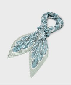 LAURA ASHLEY / ローラ アシュレイ マフラー・ショール・スヌード・ストール | 【シュシュ付】スケッチ柄プリーツスカーフ