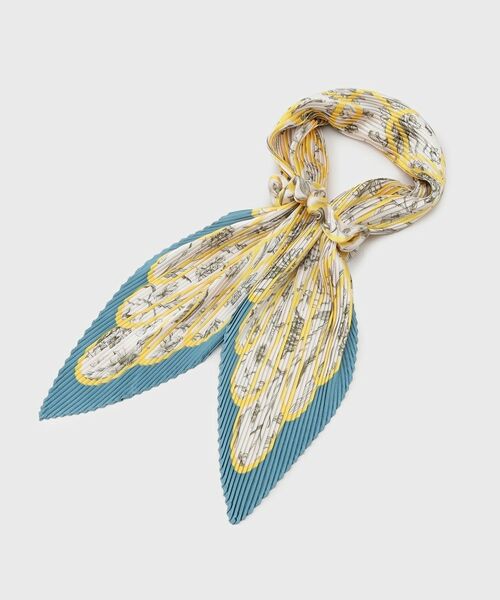 LAURA ASHLEY / ローラ アシュレイ マフラー・ショール・スヌード・ストール | 【シュシュ付】スケッチ柄プリーツスカーフ | 詳細1