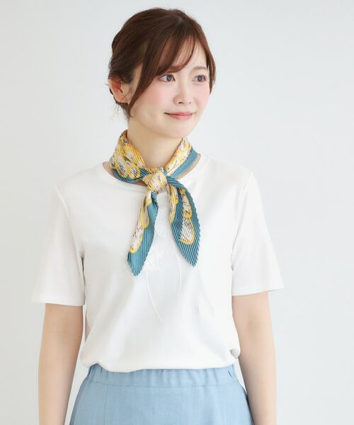 LAURA ASHLEY / ローラ アシュレイ マフラー・ショール・スヌード・ストール | 【シュシュ付】スケッチ柄プリーツスカーフ | 詳細6