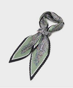 LAURA ASHLEY / ローラ アシュレイ マフラー・ショール・スヌード・ストール | 【シュシュ付】ペルシャ柄プリーツスカーフ