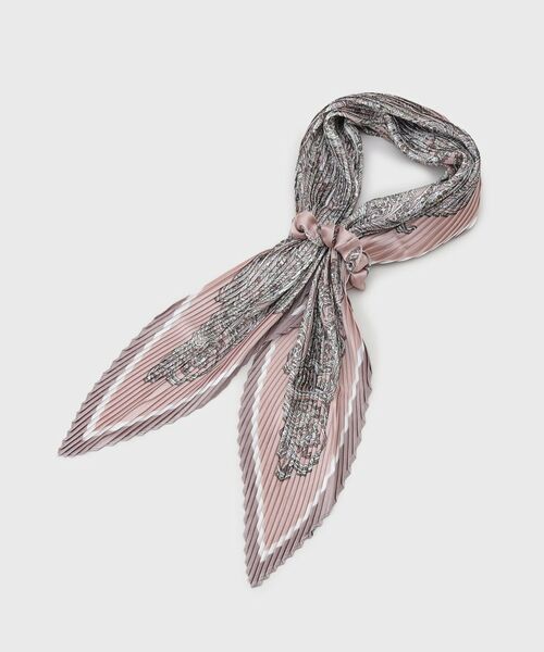 LAURA ASHLEY / ローラ アシュレイ マフラー・ショール・スヌード・ストール | 【シュシュ付】ペルシャ柄プリーツスカーフ | 詳細1