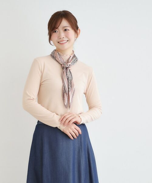 LAURA ASHLEY / ローラ アシュレイ マフラー・ショール・スヌード・ストール | 【シュシュ付】ペルシャ柄プリーツスカーフ | 詳細6