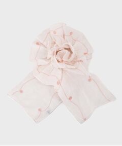 LAURA ASHLEY / ローラ アシュレイ マフラー・ショール・スヌード・ストール | 【シルク混／刺繍入／差込式】フリルストール