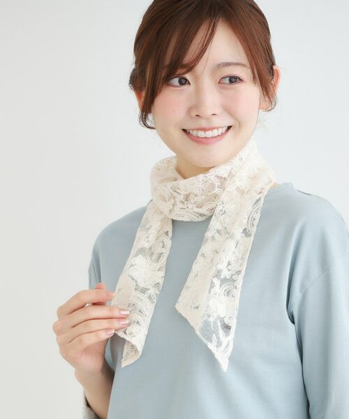 LAURA ASHLEY / ローラ アシュレイ マフラー・ショール・スヌード・ストール | レース剣先ロングスカーフ | 詳細3