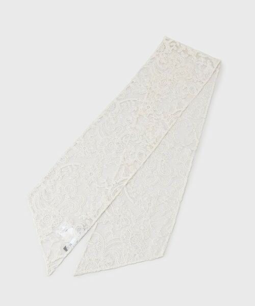 LAURA ASHLEY / ローラ アシュレイ マフラー・ショール・スヌード・ストール | レース剣先ロングスカーフ（ホワイト(002)）