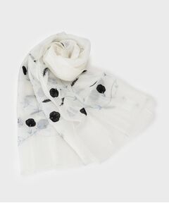 LAURA ASHLEY / ローラ アシュレイ マフラー・ショール・スヌード・ストール | 【シルク混／刺繍入り】シアーストール