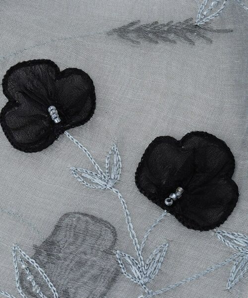 LAURA ASHLEY / ローラ アシュレイ マフラー・ショール・スヌード・ストール | 【シルク混／刺繍入り】シアーストール | 詳細2