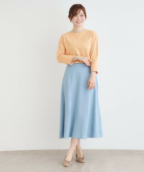LAURA ASHLEY / ローラ アシュレイ カットソー | 【7分袖／コットン100％／見返し刺繍入り／5colors】ハービー フィールド柄プルオーバー | 詳細10