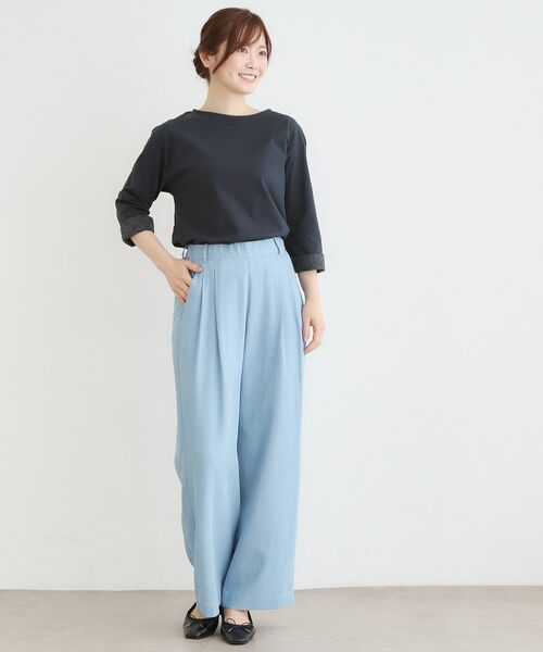 LAURA ASHLEY / ローラ アシュレイ カットソー | 【7分袖／コットン100％／見返し刺繍入り／5colors】ハービー フィールド柄プルオーバー | 詳細19