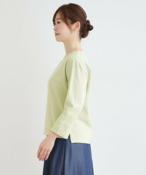 LAURA ASHLEY / ローラ アシュレイ カットソー | 【7分袖／コットン100％／見返し刺繍入り／5colors】ハービー フィールド柄プルオーバー | 詳細22