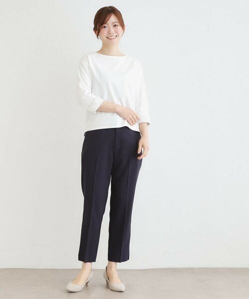 LAURA ASHLEY / ローラ アシュレイ カットソー | 【7分袖／コットン100％／見返し刺繍入り／5colors】ハービー フィールド柄プルオーバー | 詳細3