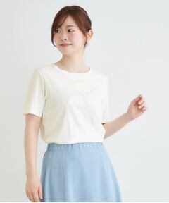 LAURA ASHLEY / ローラ アシュレイ Tシャツ | 【洗える／立体モチーフ／コットン100％】ランズウィック柄Tシャツ