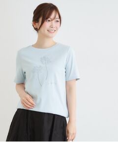 LAURA ASHLEY / ローラ アシュレイ Tシャツ | 【洗える／立体モチーフ／コットン100％】ランズウィック柄Tシャツ