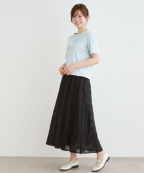 LAURA ASHLEY / ローラ アシュレイ Tシャツ | 【洗える／立体モチーフ／コットン100％】ランズウィック柄Tシャツ | 詳細10