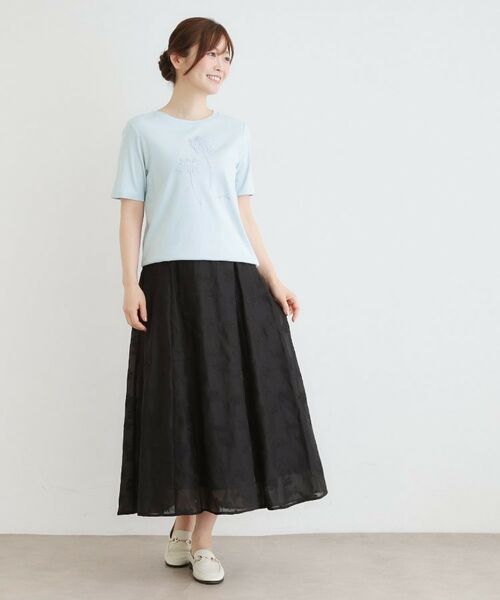 LAURA ASHLEY / ローラ アシュレイ Tシャツ | 【洗える／立体モチーフ／コットン100％】ランズウィック柄Tシャツ | 詳細11