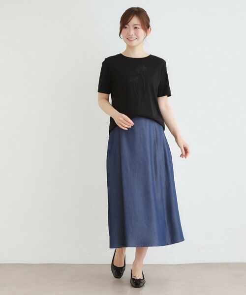 LAURA ASHLEY / ローラ アシュレイ Tシャツ | 【洗える／立体モチーフ／コットン100％】ランズウィック柄Tシャツ | 詳細6