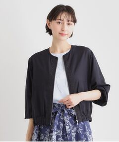 LAURA ASHLEY / ローラ アシュレイ レザーブルゾン・ジャケット | 【洗える／プラケット刺繍入り／羽織に使える】シアーブルゾン