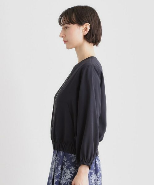 LAURA ASHLEY / ローラ アシュレイ レザーブルゾン・ジャケット | 【洗える／プラケット刺繍入り／羽織に使える】シアーブルゾン | 詳細10