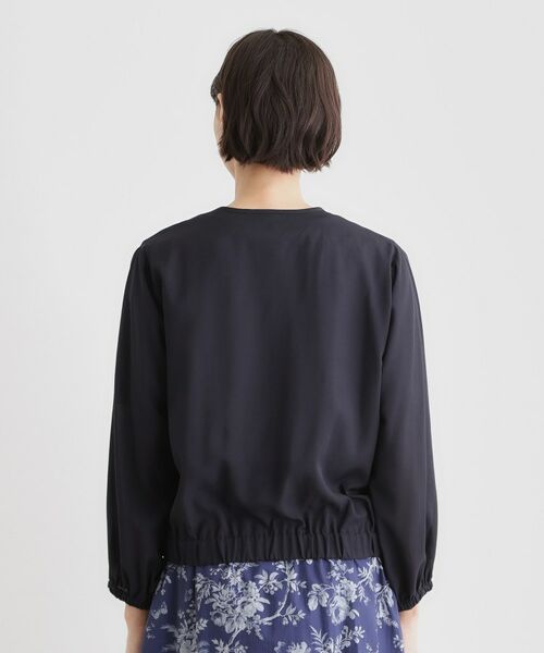 LAURA ASHLEY / ローラ アシュレイ レザーブルゾン・ジャケット | 【洗える／プラケット刺繍入り／羽織に使える】シアーブルゾン | 詳細11