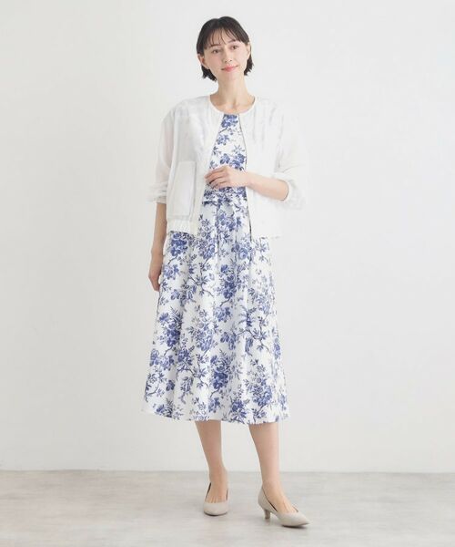 LAURA ASHLEY / ローラ アシュレイ レザーブルゾン・ジャケット | 【洗える／プラケット刺繍入り／羽織に使える】シアーブルゾン | 詳細3