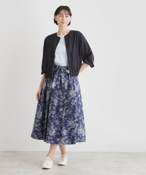 LAURA ASHLEY / ローラ アシュレイ レザーブルゾン・ジャケット | 【洗える／プラケット刺繍入り／羽織に使える】シアーブルゾン | 詳細6