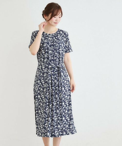 LAURA ASHLEY / ローラ アシュレイ ロング・マキシ丈ワンピース | 【洗える／ジャージ素材／同柄アイテムあり】ライ柄ワンピース | 詳細1