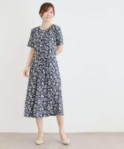 LAURA ASHLEY / ローラ アシュレイ ロング・マキシ丈ワンピース | 【洗える／ジャージ素材／同柄アイテムあり】ライ柄ワンピース | 詳細2