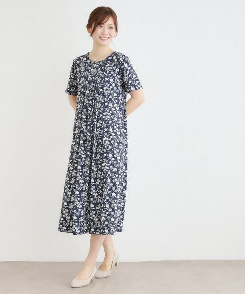 LAURA ASHLEY / ローラ アシュレイ ロング・マキシ丈ワンピース | 【洗える／ジャージ素材／同柄アイテムあり】ライ柄ワンピース | 詳細3