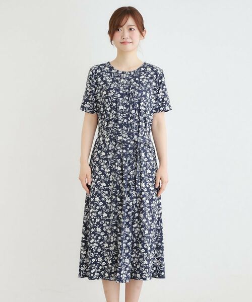 LAURA ASHLEY / ローラ アシュレイ ロング・マキシ丈ワンピース | 【洗える／ジャージ素材／同柄アイテムあり】ライ柄ワンピース | 詳細5