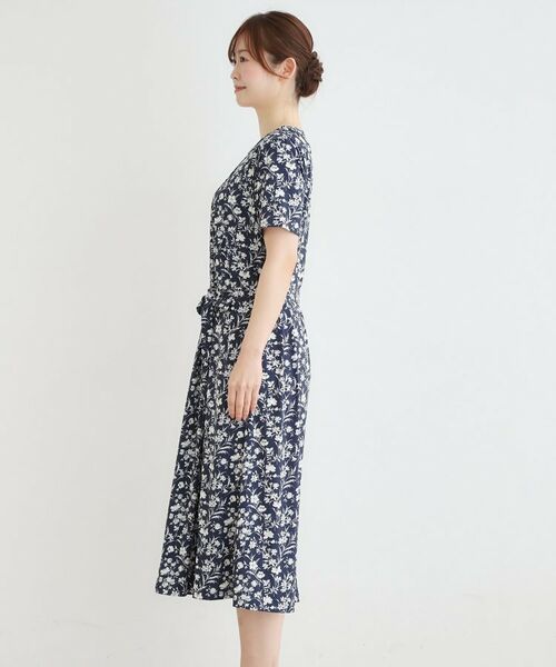 LAURA ASHLEY / ローラ アシュレイ ロング・マキシ丈ワンピース | 【洗える／ジャージ素材／同柄アイテムあり】ライ柄ワンピース | 詳細6