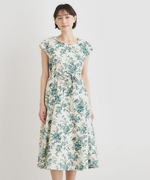 LAURA ASHLEY / ローラ アシュレイ ミニ丈・ひざ丈ワンピース | 【洗える／コットン100％／3colors／同柄アイテムあり】ウォールド ガーデン柄ワンピース | 詳細1