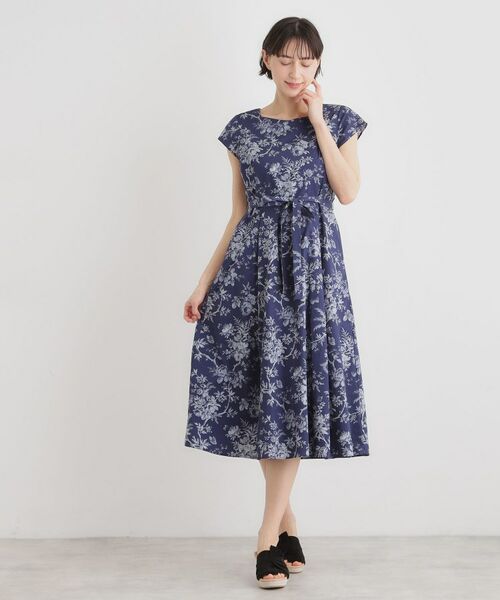 LAURA ASHLEY / ローラ アシュレイ ミニ丈・ひざ丈ワンピース | 【洗える／コットン100％／3colors／同柄アイテムあり】ウォールド ガーデン柄ワンピース | 詳細10