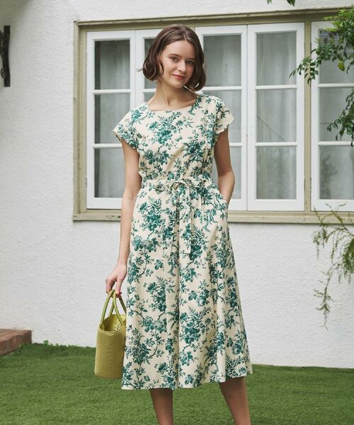 LAURA ASHLEY / ローラ アシュレイ ミニ丈・ひざ丈ワンピース | 【洗える／コットン100％／3colors／同柄アイテムあり】ウォールド ガーデン柄ワンピース | 詳細24
