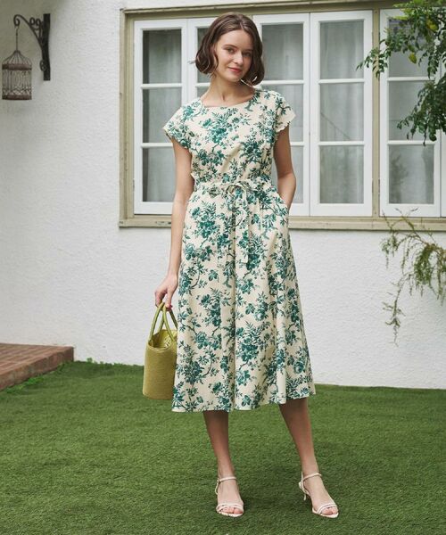 LAURA ASHLEY / ローラ アシュレイ ミニ丈・ひざ丈ワンピース | 【洗える／コットン100％／3colors／同柄アイテムあり】ウォールド ガーデン柄ワンピース | 詳細25