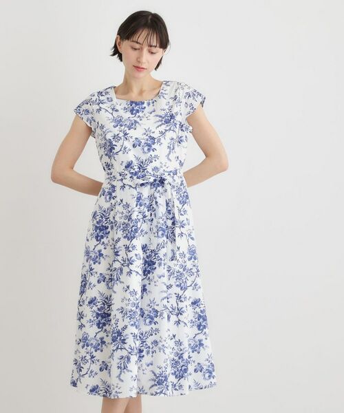 LAURA ASHLEY / ローラ アシュレイ ミニ丈・ひざ丈ワンピース | 【洗える／コットン100％／3colors／同柄アイテムあり】ウォールド ガーデン柄ワンピース | 詳細5