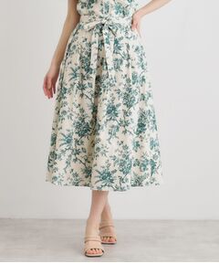 LAURA ASHLEY / ローラ アシュレイ スカート | 【洗える／コットン100％／ウエストゴム／3colors】ウォールド ガーデン柄スカート